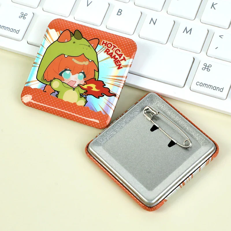 Custom Raised Foil Stamping Square Glitter Button Pins - Image 13
