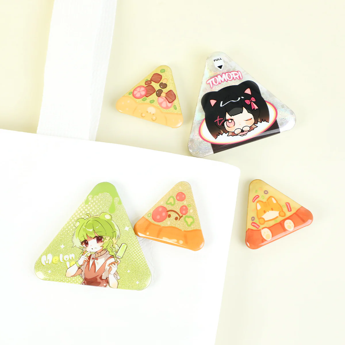 Custom Triangle Glitter Button Pins - Image 3